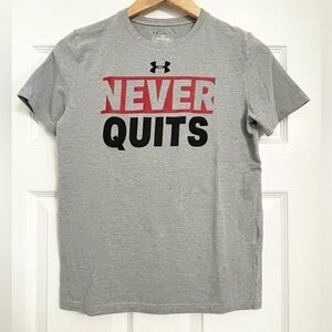 Under Armour Gray T-Shirt with Red and Black Print